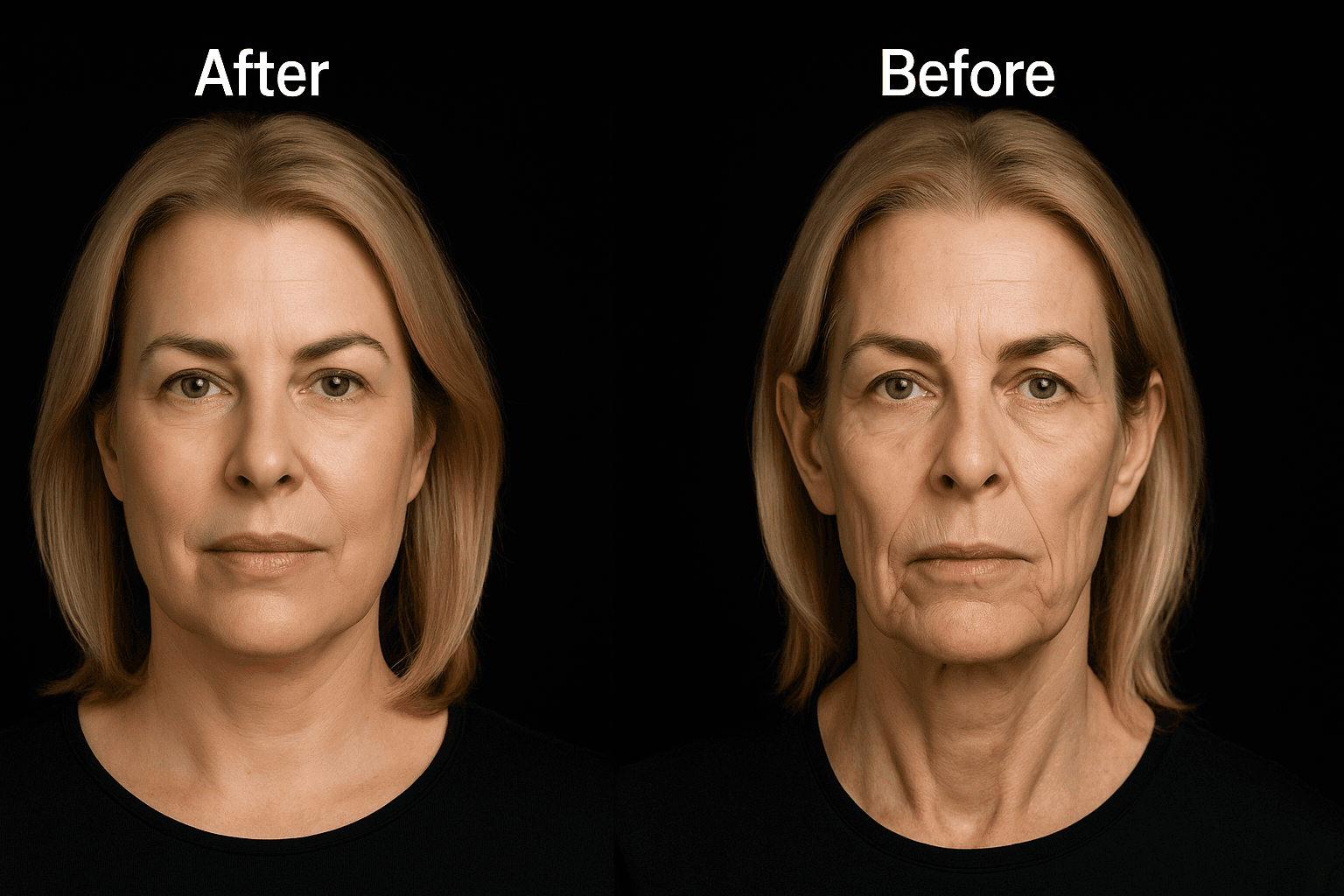 Plastic Surgeons Ozempic Face before and after facial volume restoration